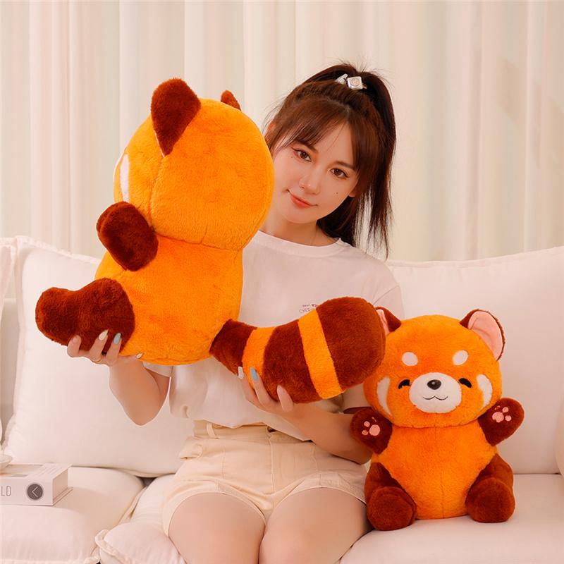 Neue Plüschtier Anime Figur Puppe Rot Panda Plüschtier Puppe Flauschiges Haar Roter Waschbär Tiere Umarmung Kissen Kinder
