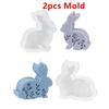 3D Easter Bunny Silicone Candle Mold DIY Embossed Flower Rabbit Design Aromatherapy Candles Gypsum Soap Home Decor