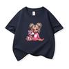 Kids Pure Cotton T Shirt Girl Sitting With Pink Unicorn Print Crew Neck Short Sleeve Tee Casual Boys Girls Summer Tops