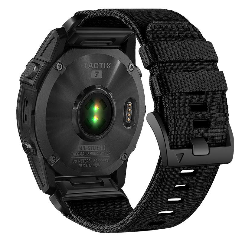 26/22mm Gewebtes Nylon Uhrenarmband für Garmin Fenix 7X Pro/6X/55X Taktische Modelle
