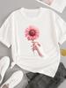 (Asian Size) T-shirts Fashion O-neck Female Casual Women's Top T Clothing Sweet Love Style 90s  Print Short Sleeve Graphic Tee