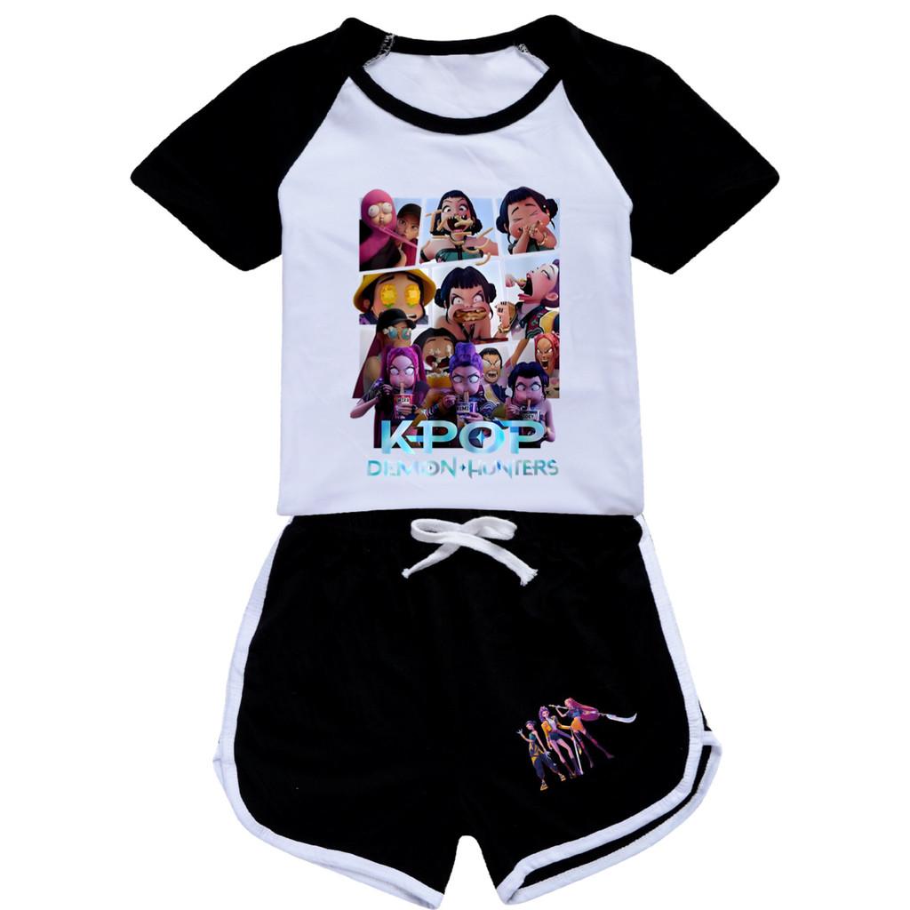 4997 Kids Girls POP Rumi Zoey Mira Print T-shirt Shorts Sport Tracksuit Clothes Set