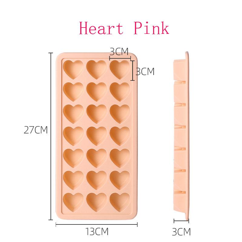 Heart Shape Ice Cube Tray For Freezer 21 Holes Silicone Ice Cube Mold with Removable Lid Flexible for Whiskey Cocktail Chocolate