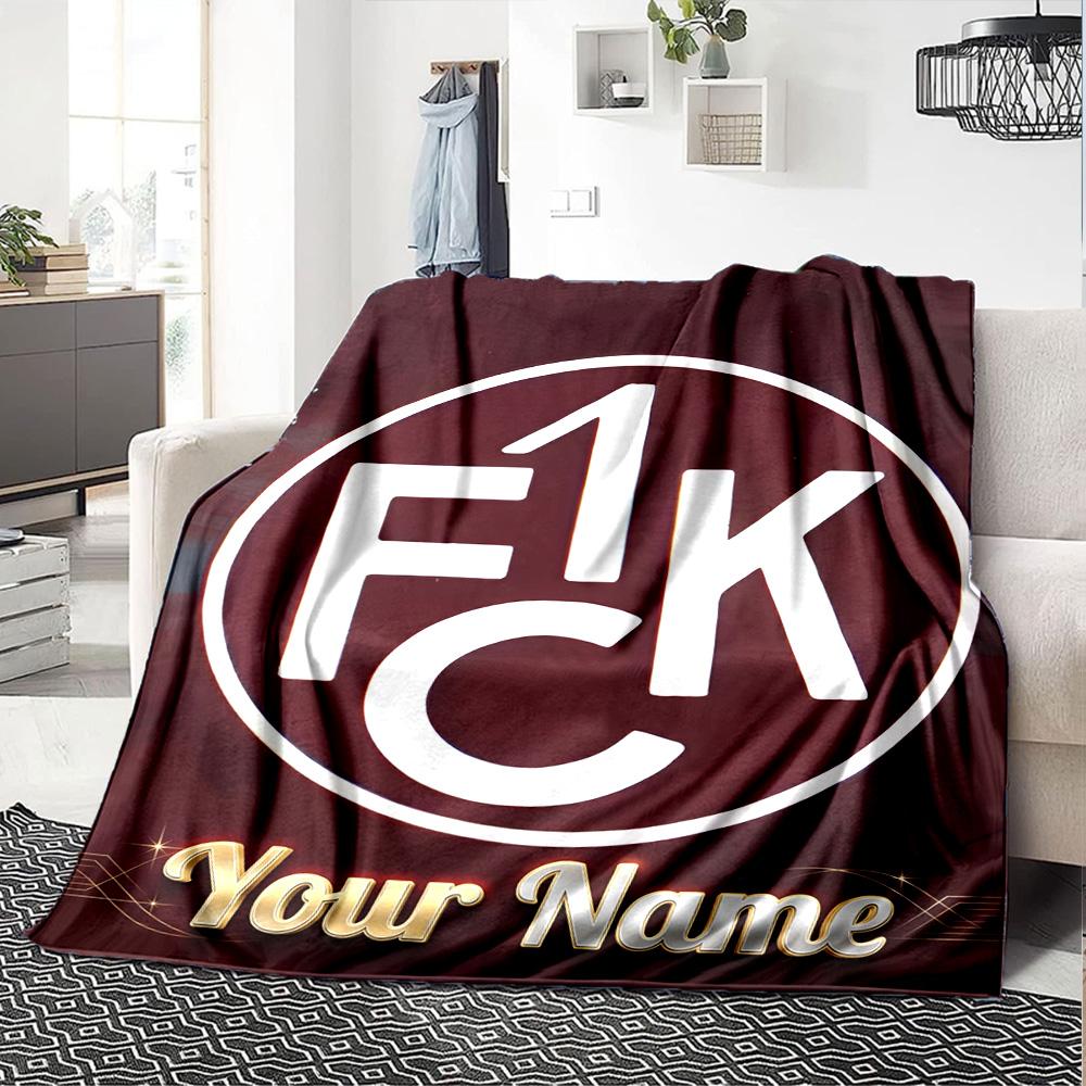 1pc 1.FC Kaiserslautern Blanket with Custom Name, Gift, for Men and Women, Soft Blanket, Good for Sofa Bed Couch Travel, Lightweight Flannel Blanket