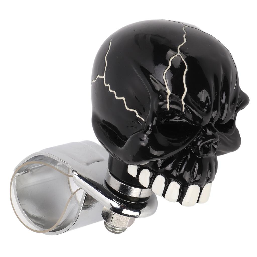 Steering Wheel Spinner Knob Skull Shape Universal Power Handle for Cars Trucks Tractors BoatsBlack