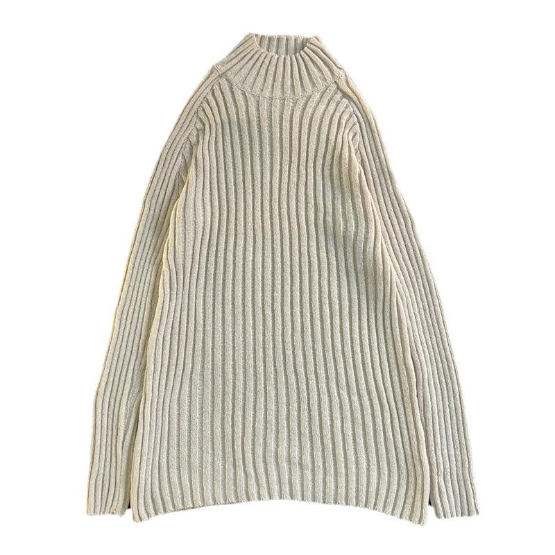 Unisex Hong Kong-Style High Collar Winter Sweater: All-Match Harajuku Inspired Pullover.