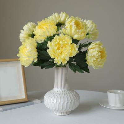 Yousheng 2 Pcs Artificial Chrysanthemum Stems Realistic Fake Chrysanthemum Faux Flower with Flexible Stem for Floral Arrangement Table Centerpiece