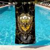 AEK Athens FC Print Beach Towel Design, Soft, Lightweight. for Home Bathroom, Spa, Pool, Yoga, Surfing, Camping, Gift for Family, Friend