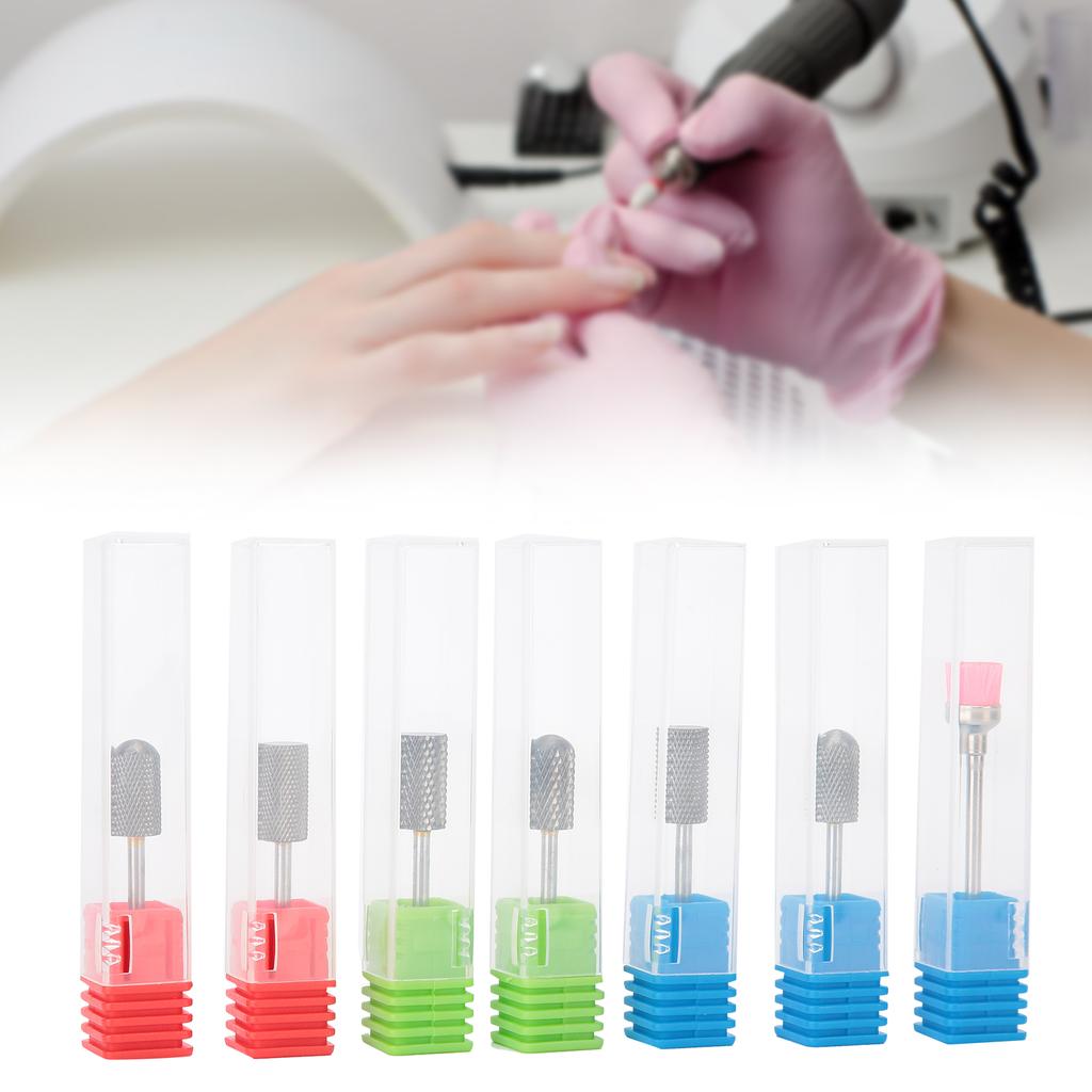 6pcs Rose Gold Nail Drill Bits Nail Art Polishing Grinding Head Dust Brush Manicure Tool Set