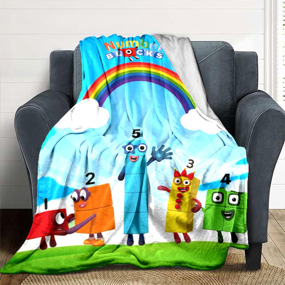 Coperta in Flanella Stampata Numberblocks Alta Qualità Calda Confortevole Coperta per Tutte le Stagioni Perfetta per Regali Decorazione Casa