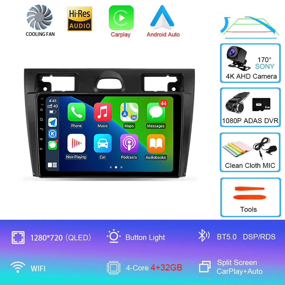 Android 14 For Ford Fiesta Mk VI 5 Mk5 2002 - 2008 Car Radio Multimedia Video Player Navigation GPS No 2din 2 din dvd