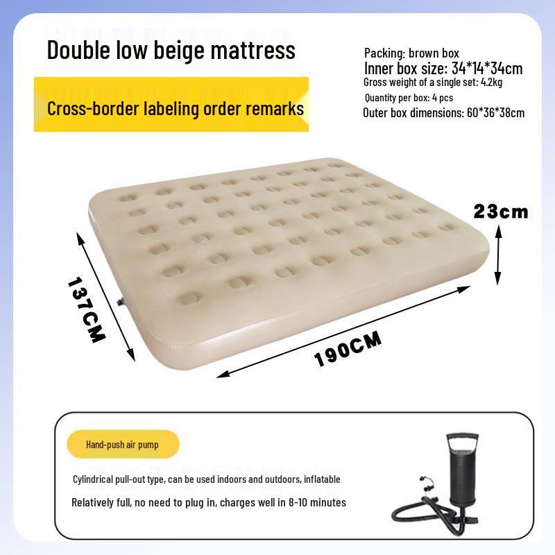 In-Stock Lightweight Inflatable Mat with Built-in Pump for Camping - Wear-Resistant Folding Bed for Lazy Lunch Breaks