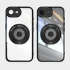 For iPhone 16e Magnetic Case PC+TPU Phone Cover with Rotating Metal Kickstand,Lens Protector