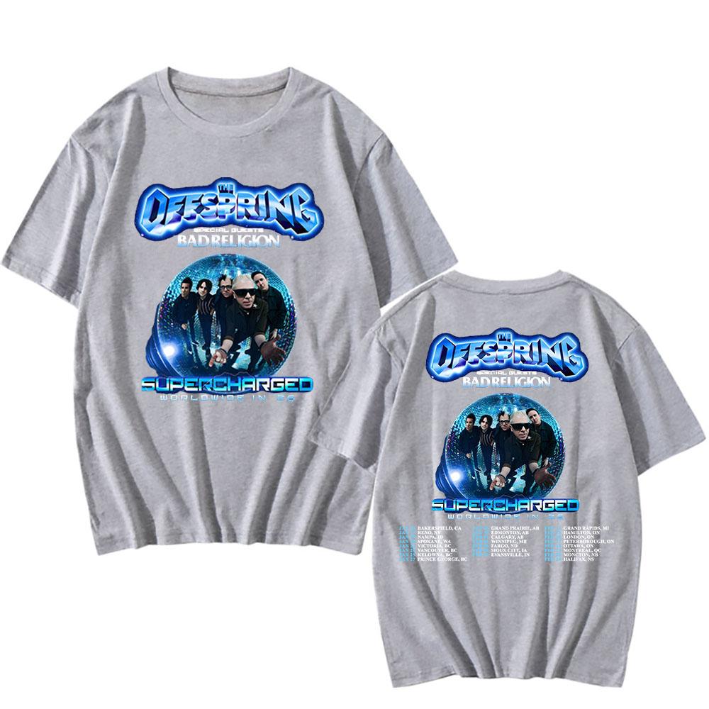 The Offspring SUPERCHARGE Worldwide in 2026 Tour Tshirts Cotton Short Sleeve Casual T-shirt Graphic Printing Clothing