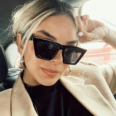 Sexy Square Sunglasses Women Men Black Sun Glasses Classic Designer Eyewear Fashion Cat Eye Mirror Lens Brand