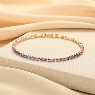 Fashionable Rectangular Purple Bracelet for Women, Small, Exquisite and Simple.
