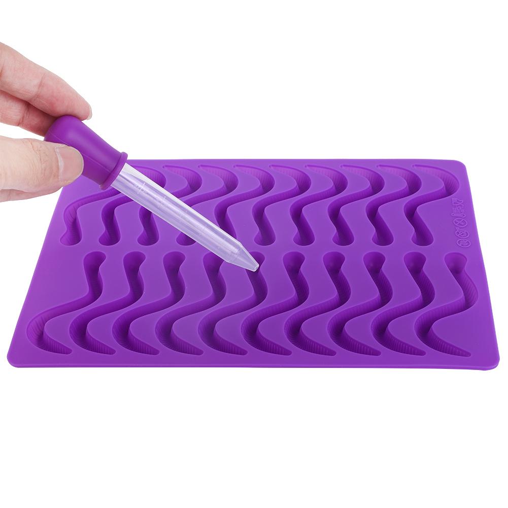 20 Cavities Gummy Silicone Mold Chocolate Mold Non-Stick Food Grade Safe Tool for Gummy Cake with Dropper