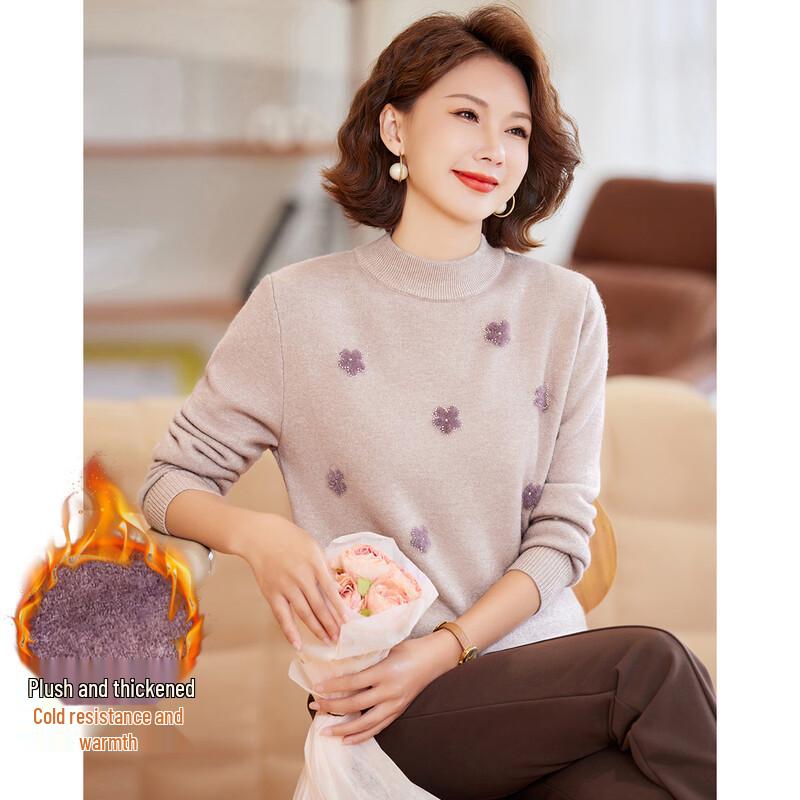 Pa Si Te Women's Jacquard Half-Turtleneck Knit Sweater