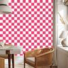 Checkerboard Wallpaper White, Pink and Powder Pink 50x1000