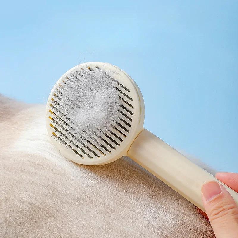Pet Hair Removal Comb Cat Brush Self Cleaning Slicker Brush for Cats Dogs Hair Remover Scraper Pet Grooming Tool Cat Accessories