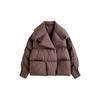 Jaqueta Puffer de Inverno Feminina Casaco Curto de Penas Streetwear Parkas Quentes Mangas Outwear