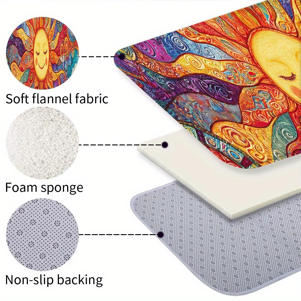 1Pcs Bohemian Sun Totem Runner Mat Vibrant Mandala Design with Multicolor Boho Patterns Washable Washable Area Mat for Kitchen Hallway Living Room