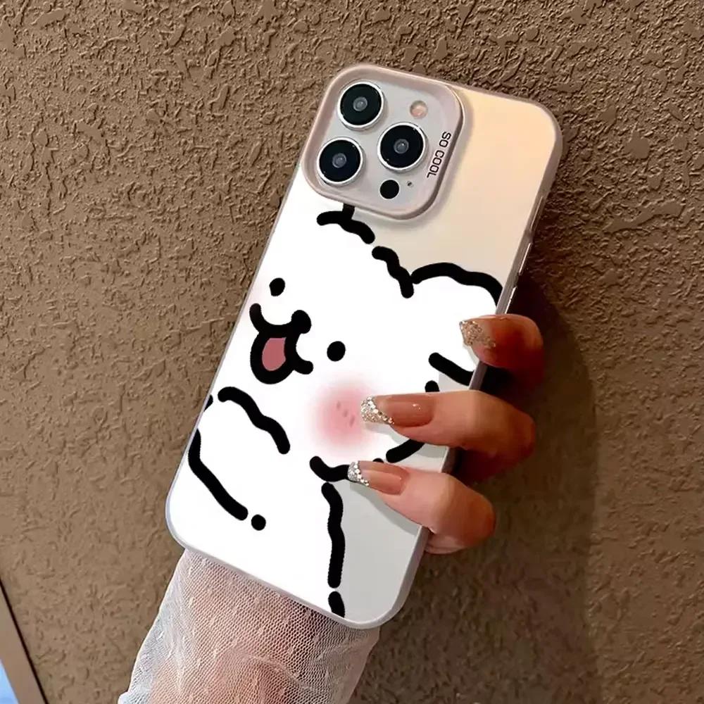 Cute Anime Dog Lovers Couple Phone Case for IPhone 11 12 13 14 15 16 Pro Max X XS MAX XR SE 7 8Plus Shockproof Bumper Hard Cover