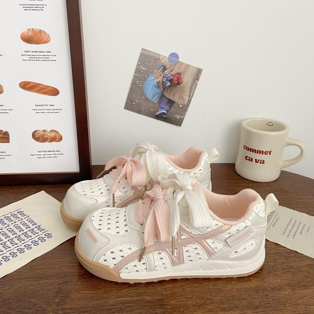 2025 summer little white shoes new ins female students height increase mesh breathable board shoes platform casual shoe board