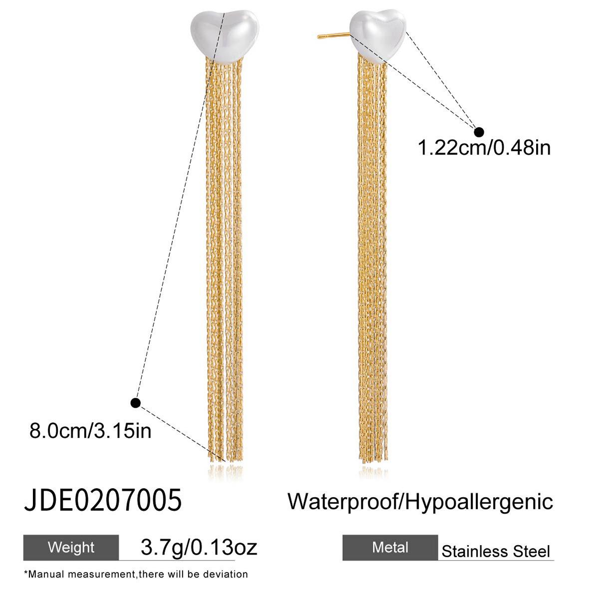 

Design sense classic style 16K gold, love pearl fringed earrings do not fade jewelry