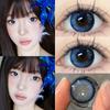 millcreek  2Pcs Contact Lenses with solution 14.5mm blue/brown Soft Contact Lens 1 year use