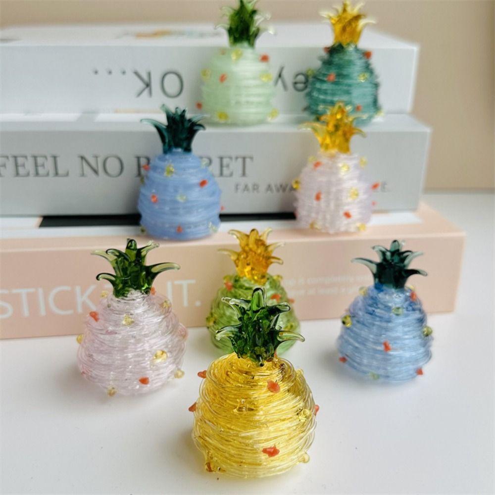 Christmas Tree Crystal Pineapple Ornaments Glass Miniatures Pineapple Model Fengshui Paperweight