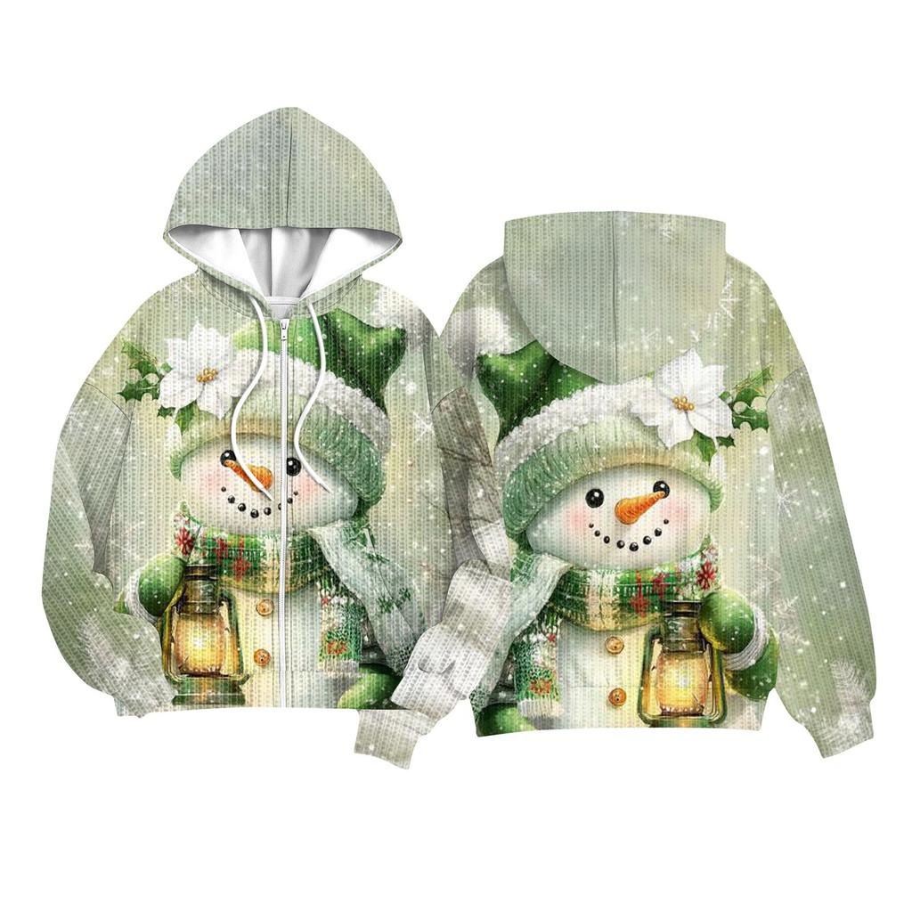 Children Girls And Boys Fashion Jacket Casual Printed Long-sleeved Hooded Cardigan Sweatshirts
