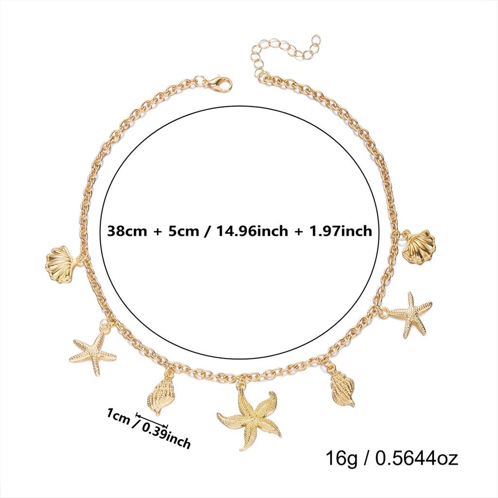 New Bohemian Resort Style Starfish and Shell Necklace Versatile Dolphin Necklace for Beach and Seaside 1