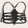 Punk Waist Belt Women Halloween Leather Skinny Body Adjustable Belts with Alloy Buckle for Party Night Club Waist Slim