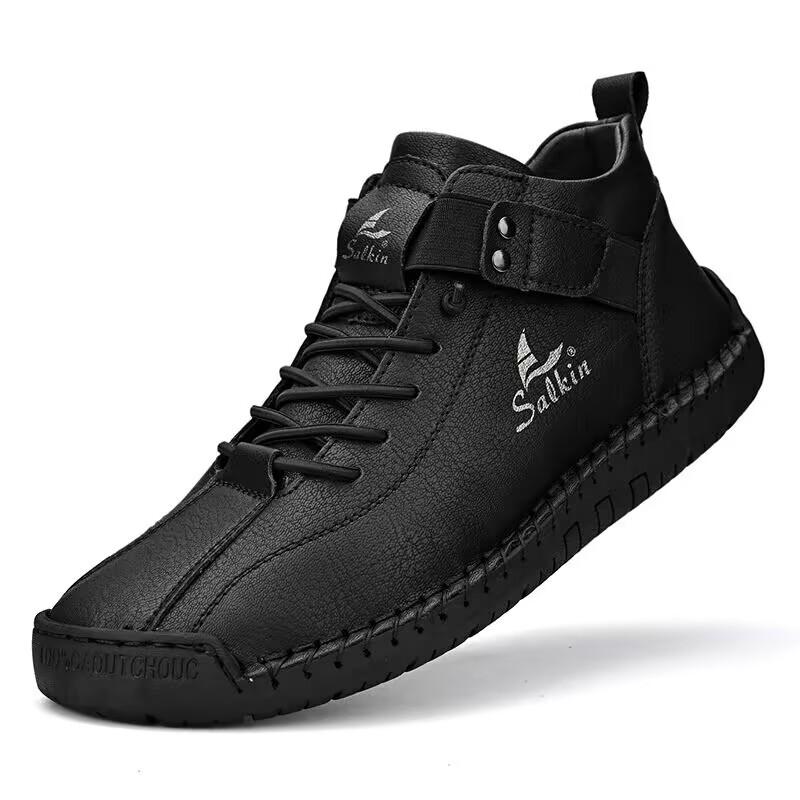 Herren Lederschuhe Outdoor Bequem Mode Weich Homme Knöchel Rutschfest Flach Freizeit Mokassin Handgefertigt High Top Schuhe