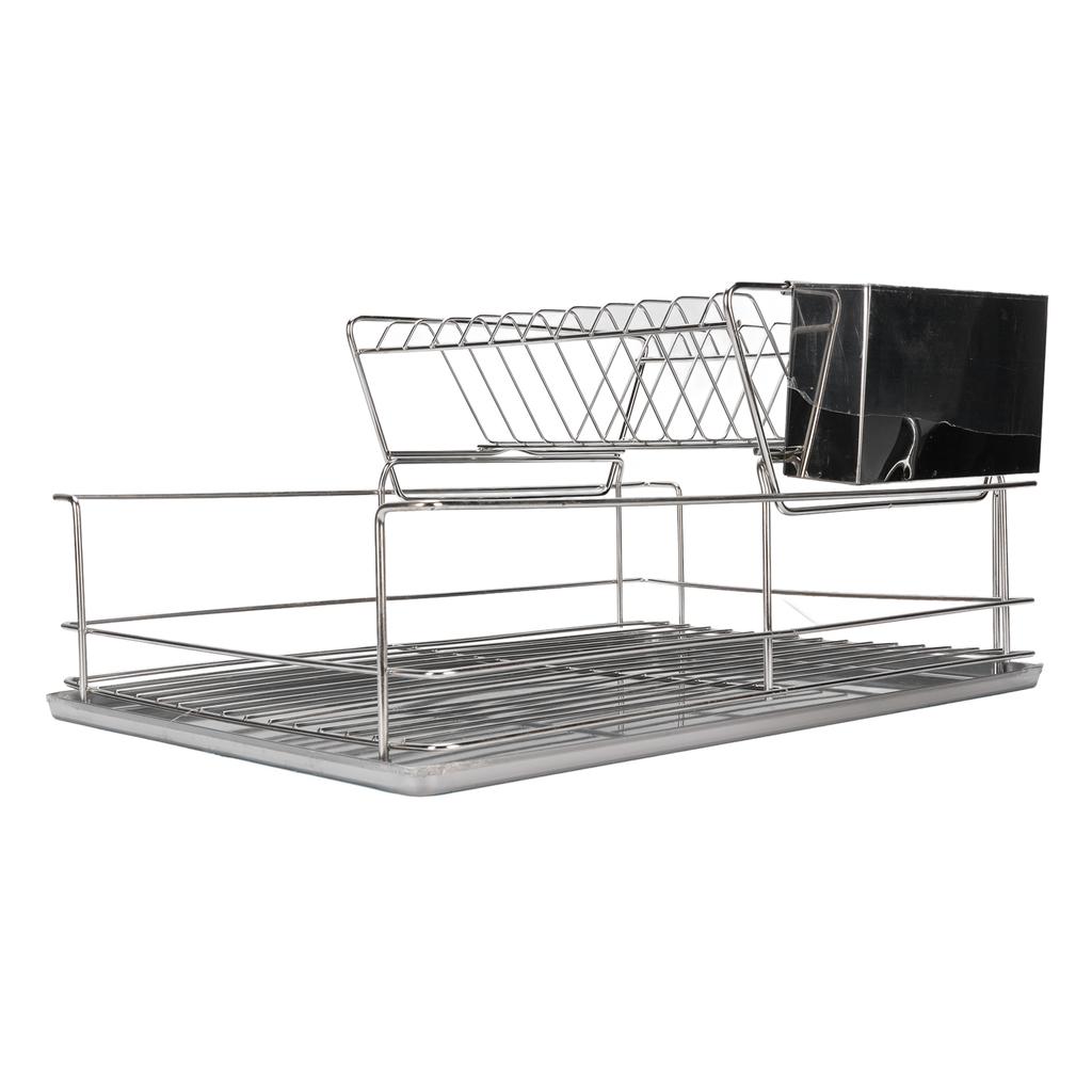 Saving Drying Rack Space Dish 2 Tier Dish Rack For Kitchen Counter Stainless Steel Dish Drainer