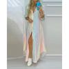 Europäisch Amerikanisches Sexy Hemd Langer Rock Kleid für Frauen, Heiße Frühling/Sommer Mode