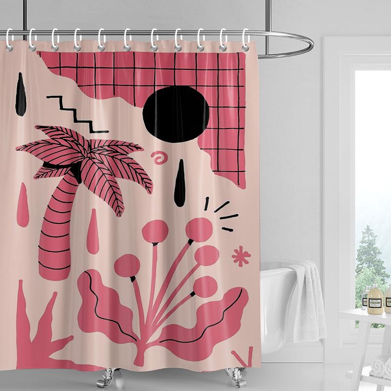 Fantasy Ocean Shower Curtain - Whales, Sun & Colorful Islands, Waterproof with Grommets, Playful Bathroom Decor 90x180cm
