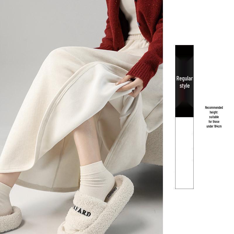 Women's High Waist Gray A-Line Skirt - Early Spring 2026 Collection, Slimming Mid-Length Design