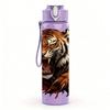 1PC Fierce Tiger Wild Animal Pattern 750ml Color Plastic Sports Water Bottle Leakproof Flip Straw Lid Suitable for Sports Office Home Use