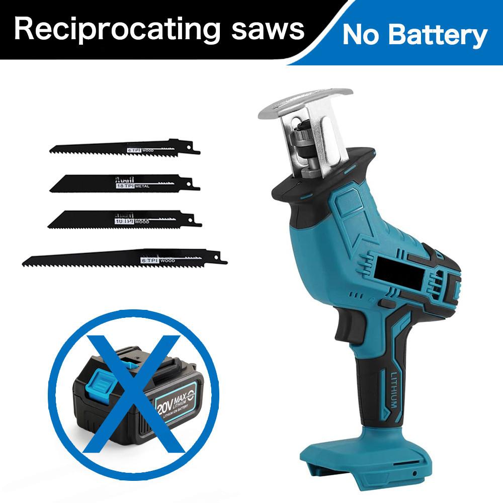 Cordless Portable Reciprocating Saw Adjustable Speed Chainsaw Wood Metal PVC Pipe Cutting Bandsaw Power Tool