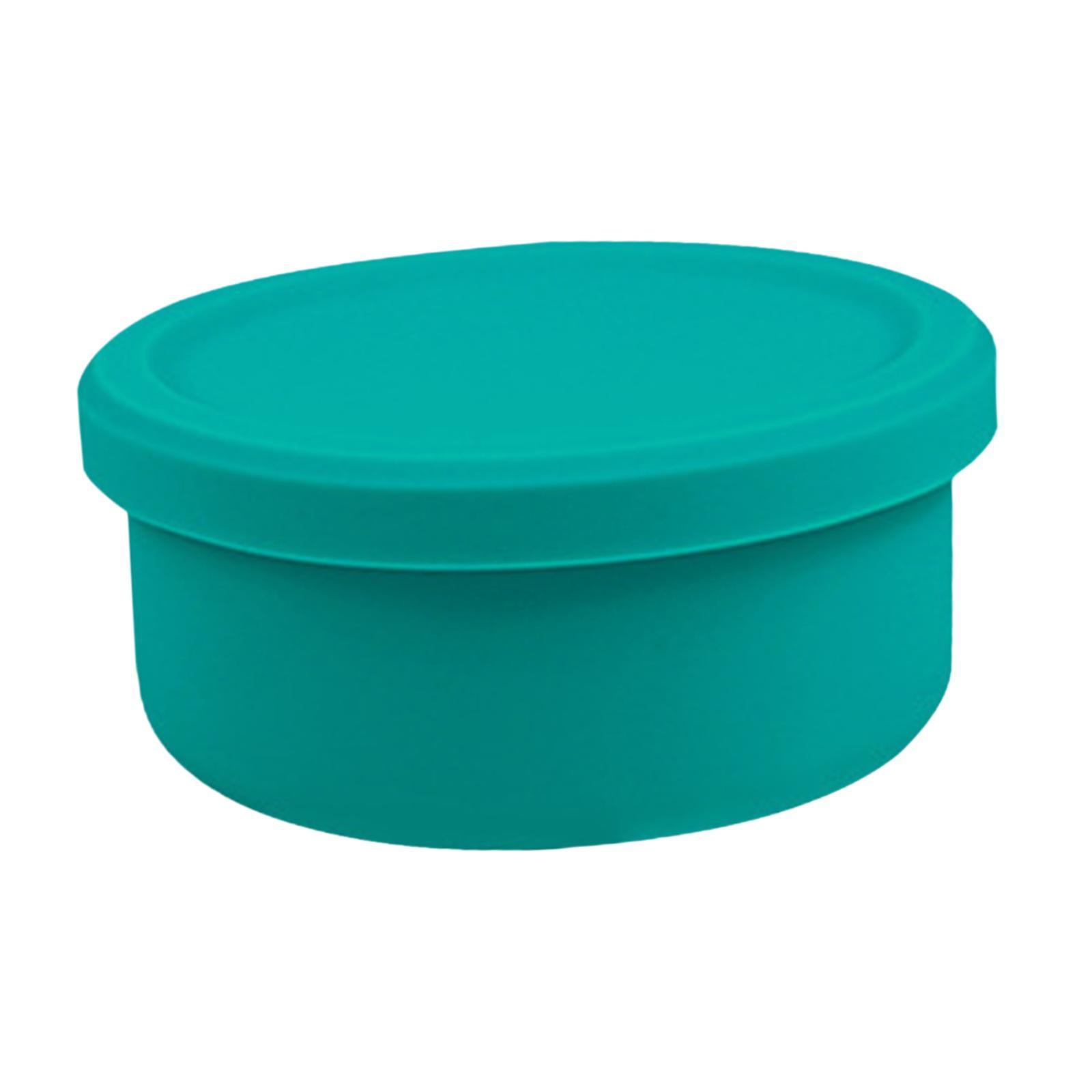 Silicone Compact Stackable Simple Round Lunch Boxes for Kids Camping Student зелёный