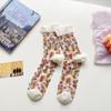 Ultra-thin Transparent Crystal Silk Socks Women Fashion Summer Harajuku Crew Socks Retro Flower Streetwear Elastic Long Socks