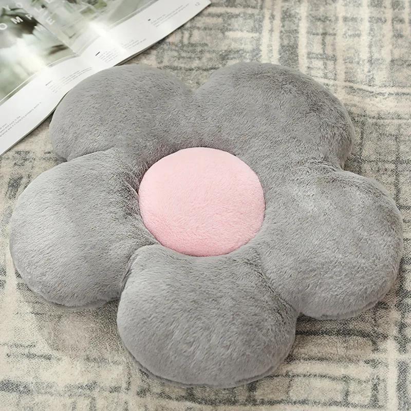 Birthday Gift Bedhead Cushion Living Room Sofa Decoration 50cm Flower Mat Rabbit Hair Soft Floor Flat Bottom Office Supplies