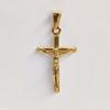 Jesus Cross Gold Plated Stainless Steel Pendant Necklace For Men Unisex Religious Waterproof Jewelry Accessories