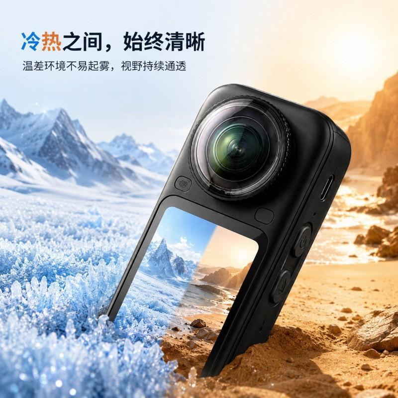 Insta360 X6 Lens Protector Cover With Optical Glass HD PC Film Screw-On Mount 360 Action Camera Accessories