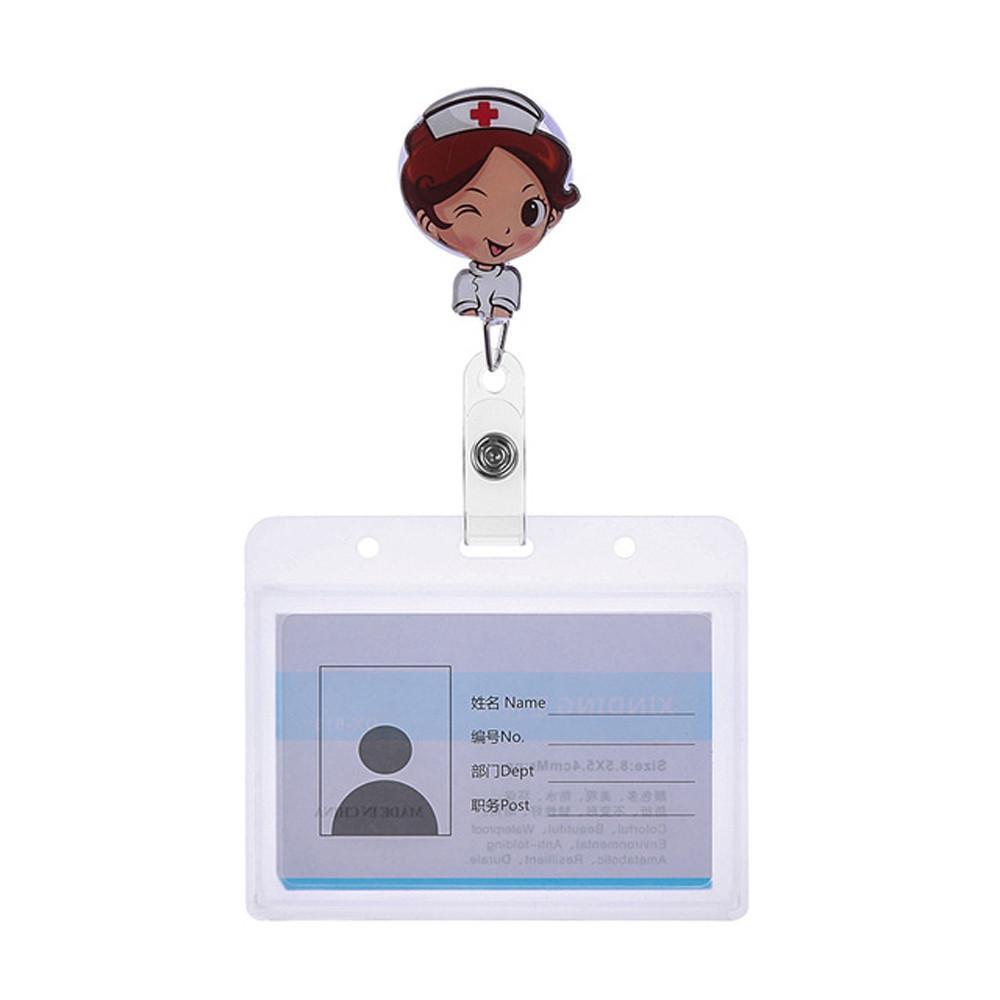 Card Holder Clip Aluminum ID Card Retractable Badge Name Card Holder Nurse Doctor ID Badge Holder