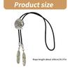 Handmade Jewelry Bolo Tie Western Cowboy Faux Leather Rope Necktie with Indian Head Metal Feathered Pendant Necklace