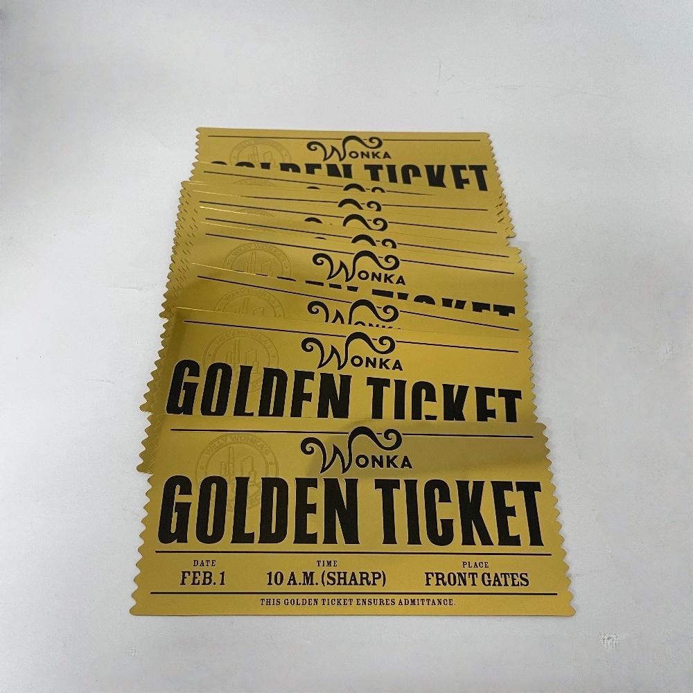 Wonka Goldenes Ticket Charlie und die Schokoladenfabrik Goldfolie Plastikkarte Kunstsammlung Gedenkgeschenk