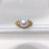 Natural freshwater pearl ring with micro inlaid zircon, fashionable temperament. Open mouth ring with adjustable pearl jewelry